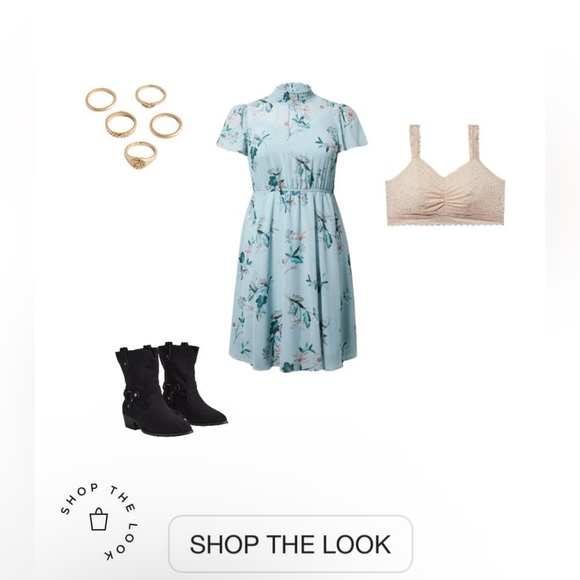 Torrid Mini Blue Floral Chiffon Smocked Neck Dress, NWT! - Picture 8 of 12